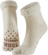 Wollen huis sokken anti-slip voor meisjes wit maat 27-30