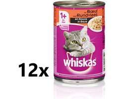 Whiskas - Kattenvoer - Blik - Adult - Brokjes in Saus - Rund - 12x400g