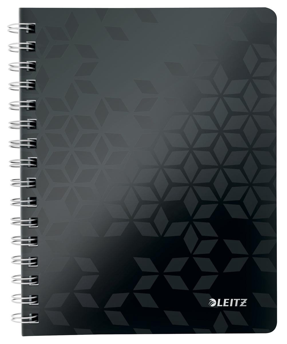 Cahier Leitz WOW A4 Ligné - 160 Pages Papier 90 G/m² Sans Bois - Couverture Rigide Bleue Glacée - Format 215x302x14 Mm