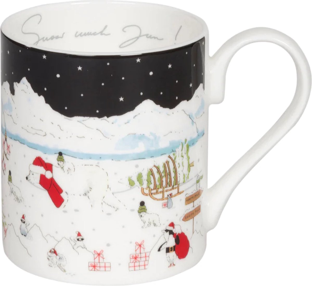 Sneeuwseizoen Mok van Sophie Allport - Kerstbeker met ijsberen en pinguïns - kopje voor koffie of thee