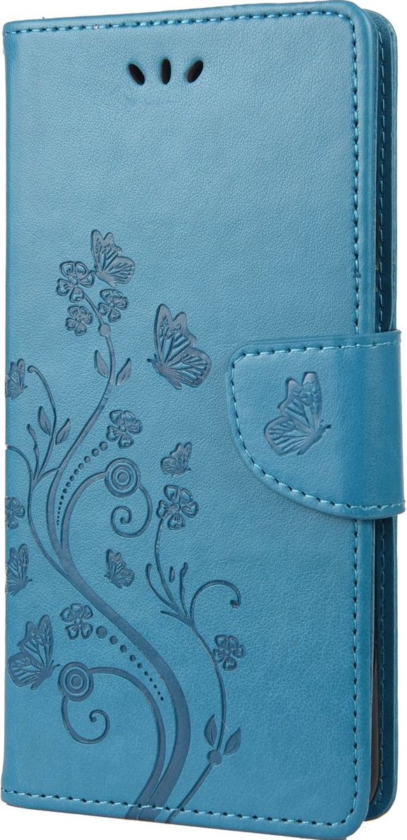 Mobigear Butterfly Telefoonhoesje geschikt voor Apple iPhone 14 Pro Max Hoesje Bookcase Portemonnee - Blauw