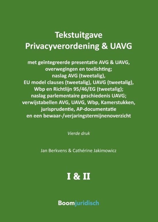 Tekstuitgaven - Tekstuitgave Privacyverordening & UAVG