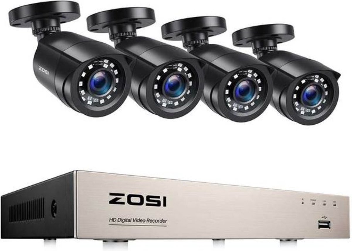 CCTV - Beveiligingscamera set met 4 Cameras + 1T HDD + scherm - Home Security Camera Systeem - Wifi Camera Set - Video + Audio-opname - Beveiligingscamera - 4 Camera’s - Nachtzicht - Motion Detector