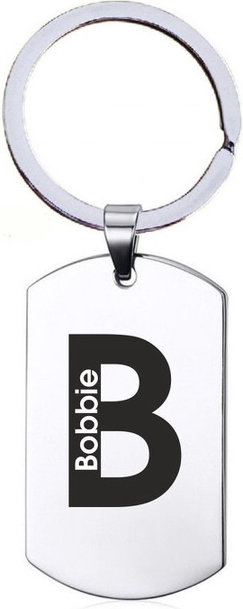Naamkado - Bobbie - RVS Sleutelhanger
