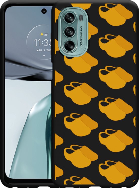 Motorola Moto G62 5G Hoesje Zwart Klompen - Designed by Cazy