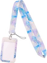Moodadventures - porte-clés avec porte-cartes Aquarelle Blue - porte-badge