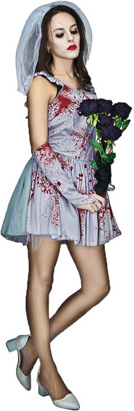 Halloween Kostuum Dames - Horror bruid - Bebloede bruid - Carnavalskleding - Carnaval kostuum dames - Maat M