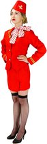 Stewardess kostuum - Jurkje - Gastvrouw - Verkleedkleding - Carnaval kostuum dames - rood - Maat M