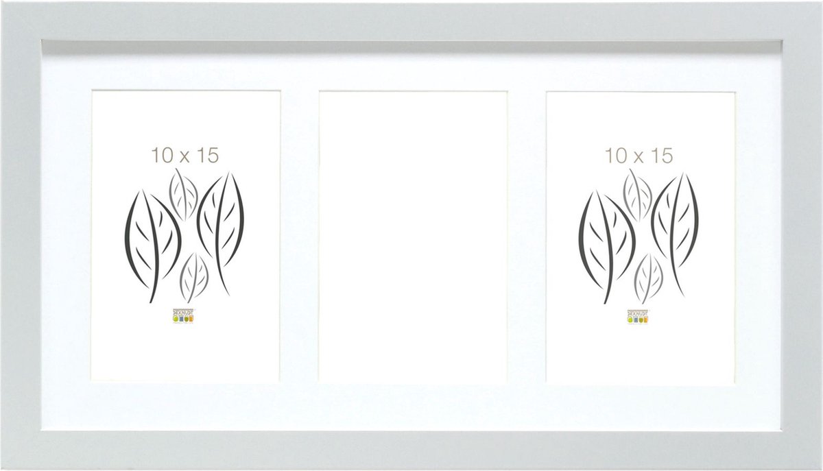Deknudt Frames fotolijst S66KD1 P3V - zilverkleur - 3 verticale foto's 10x15 cm