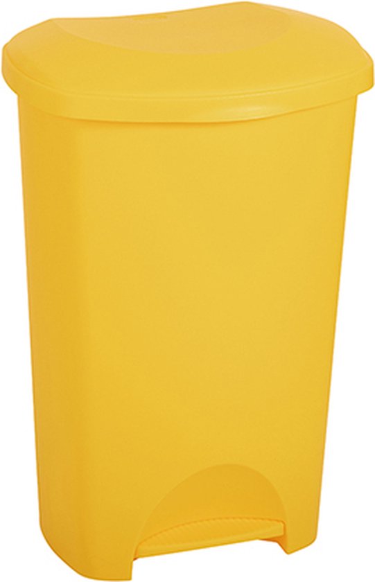 Poubelle à pédale - poubelle - poubelle - 50 litres - jaune
