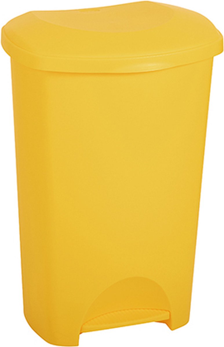 Pedaalemmer - Prullenbak - Afvalbak - 50 liter – Geel