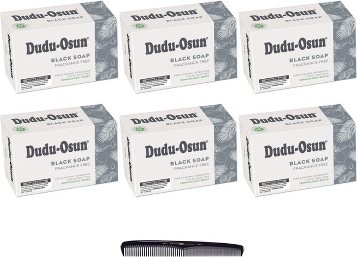 Dudu Osun Black Soap France Free 6 stuks + Gratis Styling comb