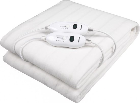 Warmtedeken 2 persoons - Tristar BW-4752 - Elektrische deken - Warmte deken elektrisch - 160x140 cm - 2 warmte zones - 2 instellingen en 2 aparte besturingseenheden - Geschikt voor wasmachine - Wit