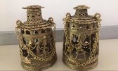 Set of DHOKRA Handcrafted Brass Lamps