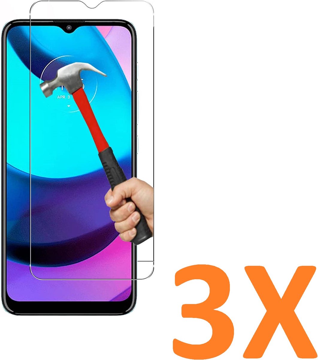 Screenprotector Glas - Tempered Glass Screen Protector Geschikt voor: Motorola Moto E20 / E30 / E40  - 3x