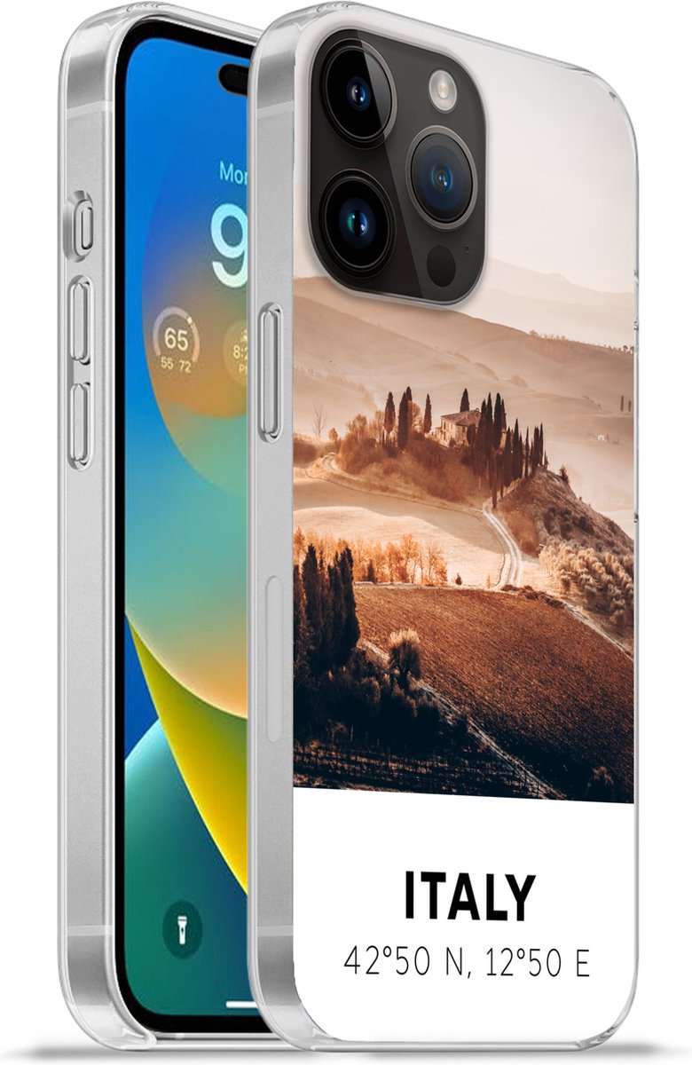 Telefoonhoesje Geschikt voor Apple Iphone 14 Pro Max hoesje - Toscane - Italië - Zomer - Siliconen Telefoonhoesje Telefoonhoesje