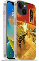 Geschikt voorApple Iphone 14 - Softcase hoesje - Het Nachtcafé - Vincent van Gogh - Siliconen Telefoonhoesje