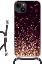 Geschikt voorApple Iphone 14 - Crossbody Case - Abstract - Glitter - Licht - Design - Siliconen - Crossbody - Backcover met Koord - Telefoonhoesje met koord - Hoesje met touw