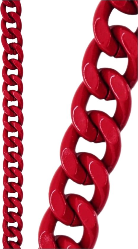 Anse de sac rouge - Métal - 112cm - sac bandoulière-sac chaine-sac artisanal-raphia