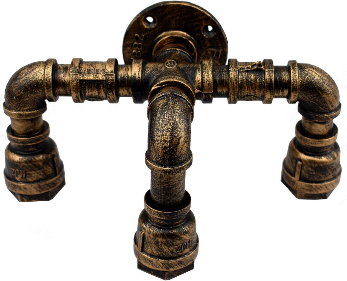 Vintage industriële stijl Steampunk rustieke waterpijp wandlamp blaker 3 licht