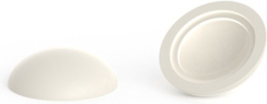 10 pièces - Caches Premium pour vis - 14,5mm - Blanc crème - RAL 9001 - Brillant