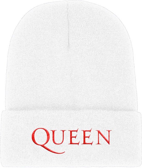 Queen - Logo Beanie Muts - Wit