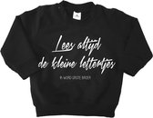 Sweater grote broer-zwart-lees altijd de kleine lettertjes-Maat 80