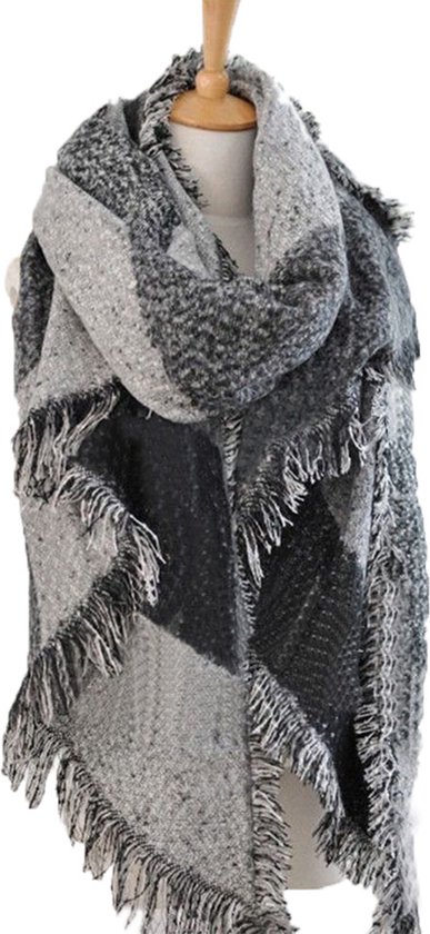Dames Sjaal - Grijs - herfst winter - oversized - kleding | bol.com