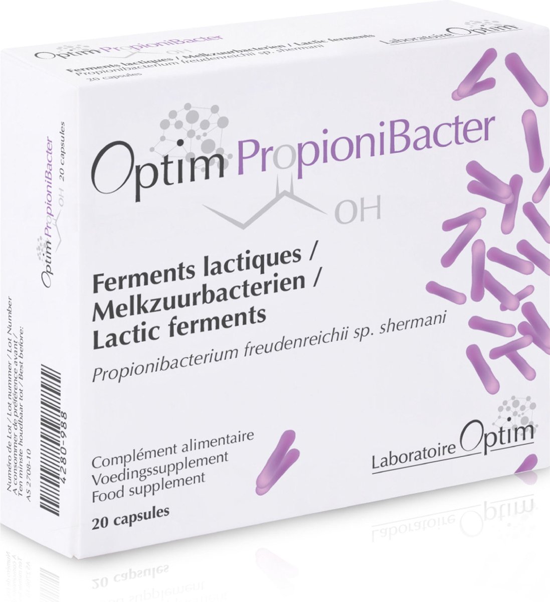 Goedkoopste Optim PropioniBacter - 20 capsules melkzuurbacteriën Propionibacterium freudenreichii - darmflora - darmtransit - bacteriestammen