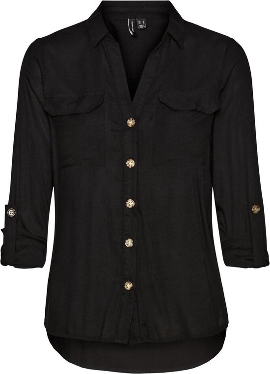 VERO MODA Vmbumpy-Maglietta Classica Noos Camicia da Donna, Bianco, XS