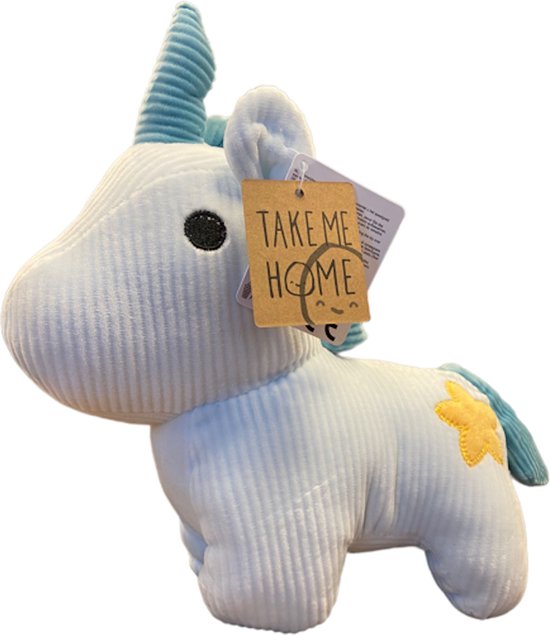 Take Me Home Unicorn Pluche Blauw 25cm 660435