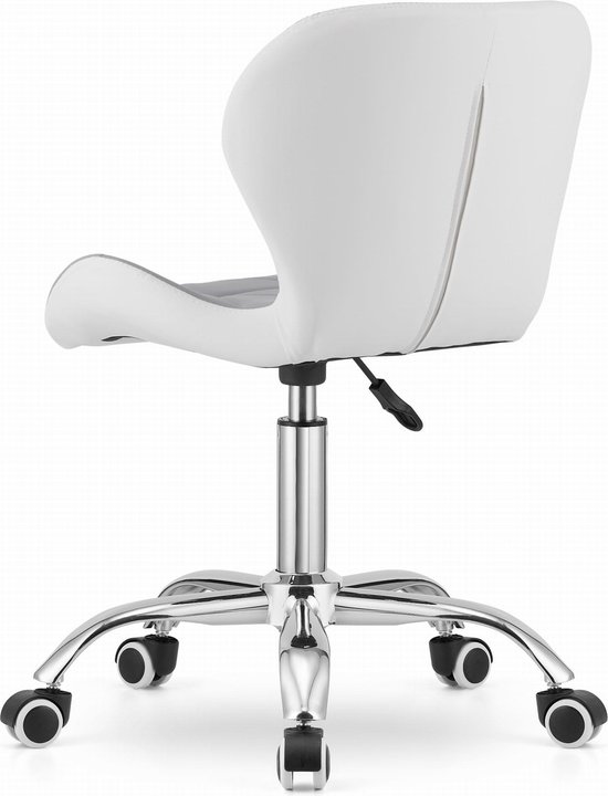 AVOLA - Bureaustoel - ergonomisch - ECO-leer - grijs wit