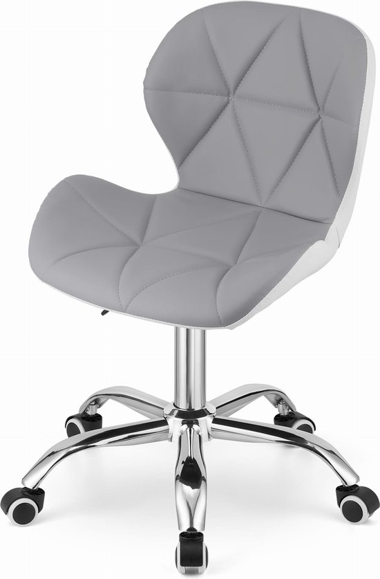 AVOLA - Bureaustoel - ergonomisch - ECO-leer - grijs wit