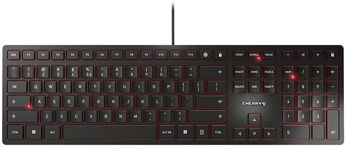 CHERRY KC 6000 Slim toetsenbord USB Amerikaans Engels Zwart