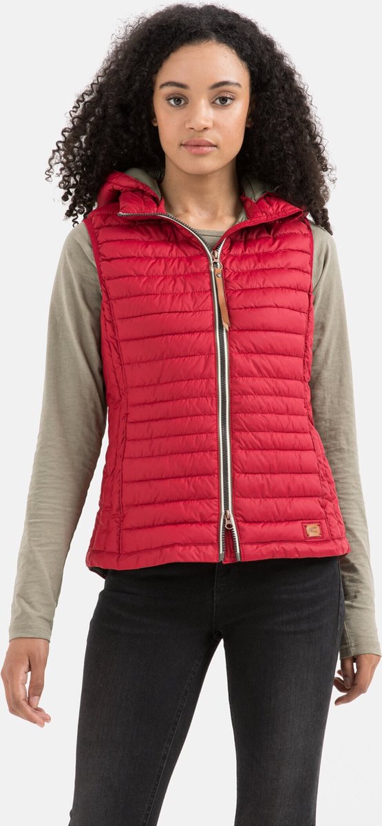 MARIKOO Dames overgangsjas lichte gewatteerde bodywarmer met afneembare capuchon Hasenpfote XS-3XL, dark red, XS