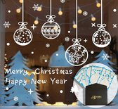 Kerst raamstickers - Kerstballen - 53 stickers - Herbruikbaar - Kerst stickers - Raamfolie - Raamstickers kerst - Kerstversiering - Kerststickers - Kerstraamstickers - Raamdecoratie kerst - Feestdagen - Sneeuwvlokken - INCLUSIEF E-BOOK