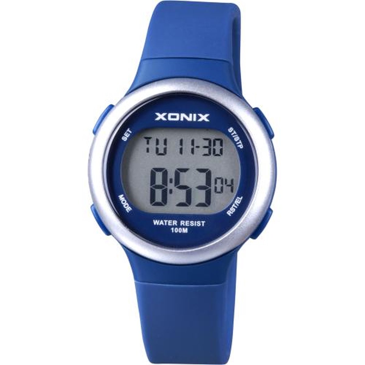 Xonix BAW-004 - Horloge - Digitaal - Dames - Vrouwen - Kinderen - Unisex - Siliconen band - ABS - Cijfers - Achtergrondverlichting - Alarm - Start-Stop - Chronograaf - Tweede tijdzone - Waterdicht - 10 ATM - Paars - Roze