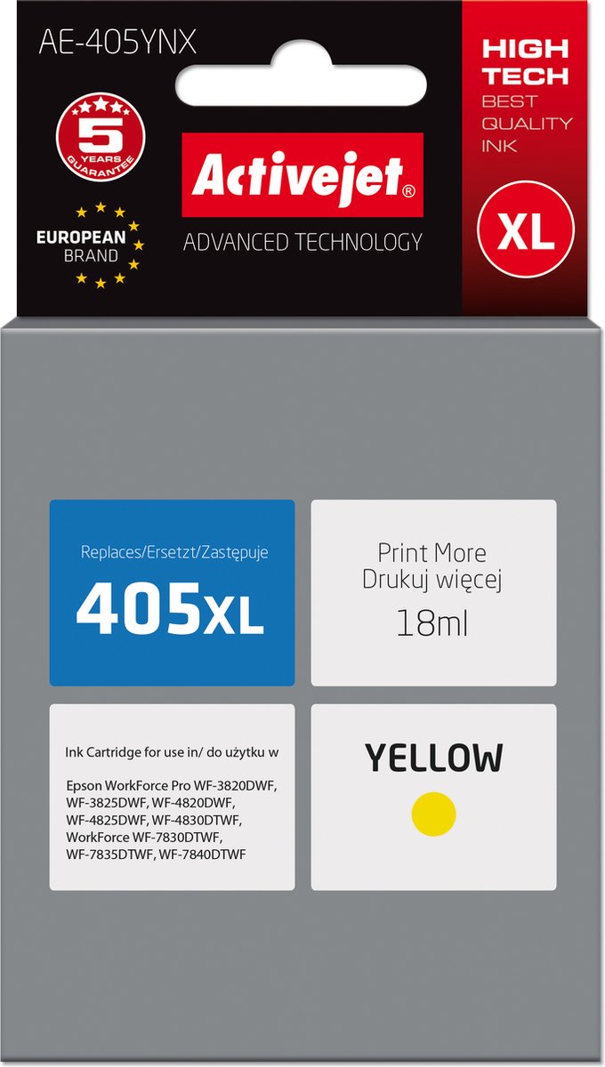 Originele inkt cartridge Activejet AE-405YNX Geel