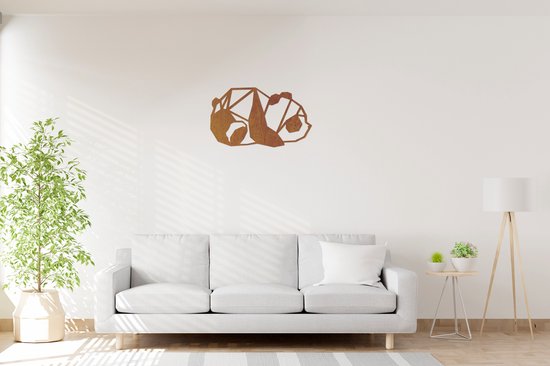 Warm - Geometrische Panda - Big - Wanddecoratie - Lasergesneden - Geometrische dieren en vormen - Houten dieren - Muurdecoratie - Line art - Wall art