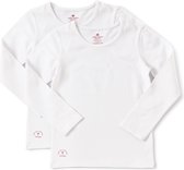 Little Label T shirt manches longues Filles Size 110-116/6Y - blanc - 2-pack - 2 Pieces Wit T shirt - Soft BIO Katoen