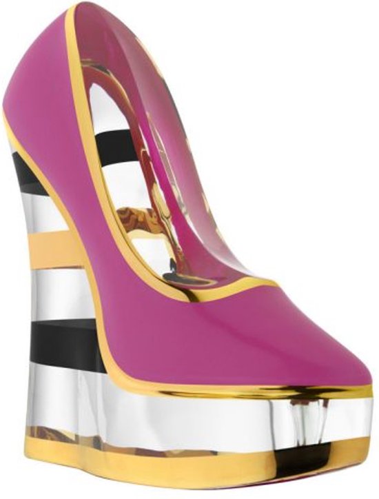 Kosta Boda Glas Sculptuur Stiletto Stripe Cerise