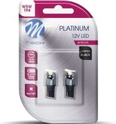 M-Tech LED W5W T10 12V 1,7W - Platinum - 4x LED diode - Canbus - Wit - Set - Limited Black