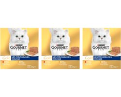 3x Gourmet Gold - Mousse Tonijn, Lever, Kalkoen & Rund - Kattenvoer - 8x85g