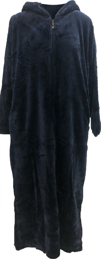 Badjas warme katoenen badjas voor vrouw en man Donkerblauw M