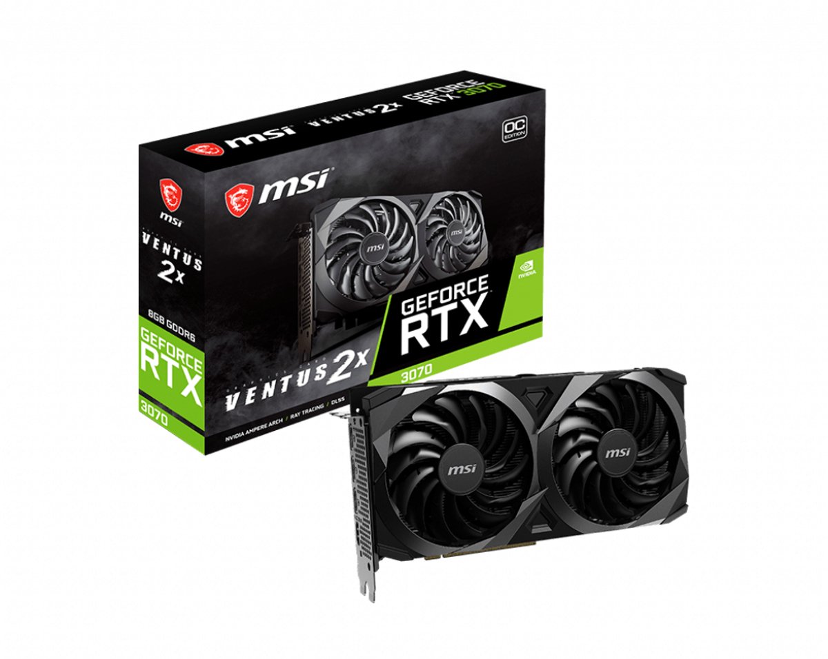 MSI GeForce  RTX 3070 VENTUS 2X 8G OC LHR videokaart NVIDIA GDDR6