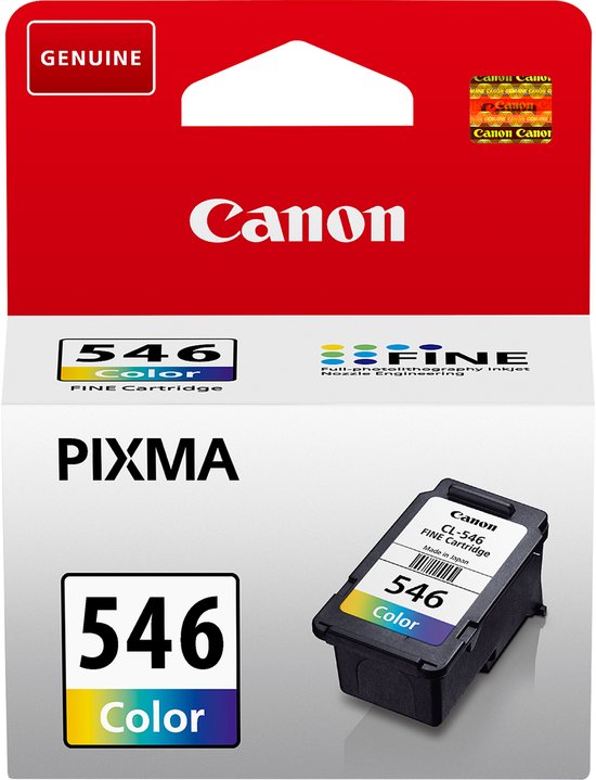 Foto: Canon cl 546 inktcartridge cyaan magenta geel