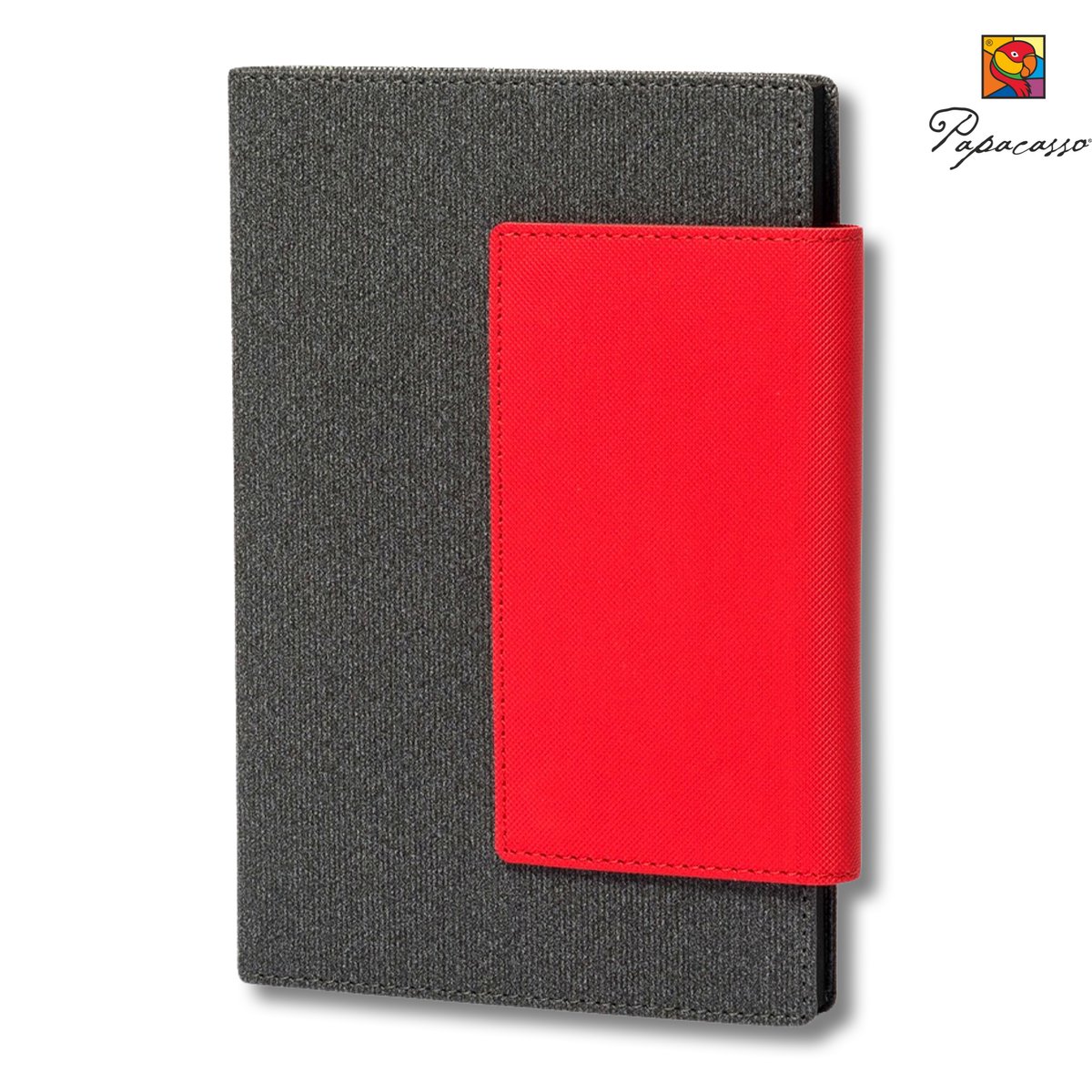 Papacasso Notitieboek A5 Blanco - Deluxe Hardcover - 256 Pagina's - Premium Zuurvrij Papier - Handgemaakt - Magnetische - Opbergvak - Rood