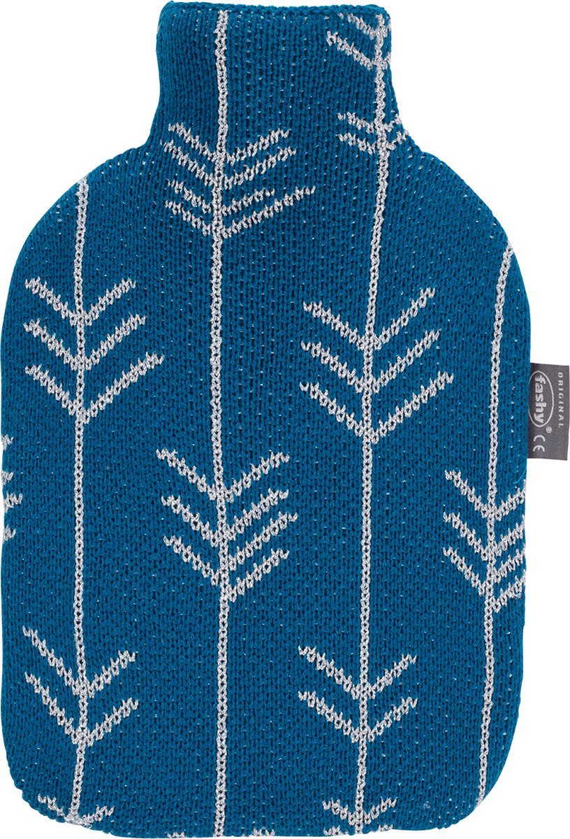 Goedkoopste Warm water kruik - Met gebreide hoes blauw / glitter