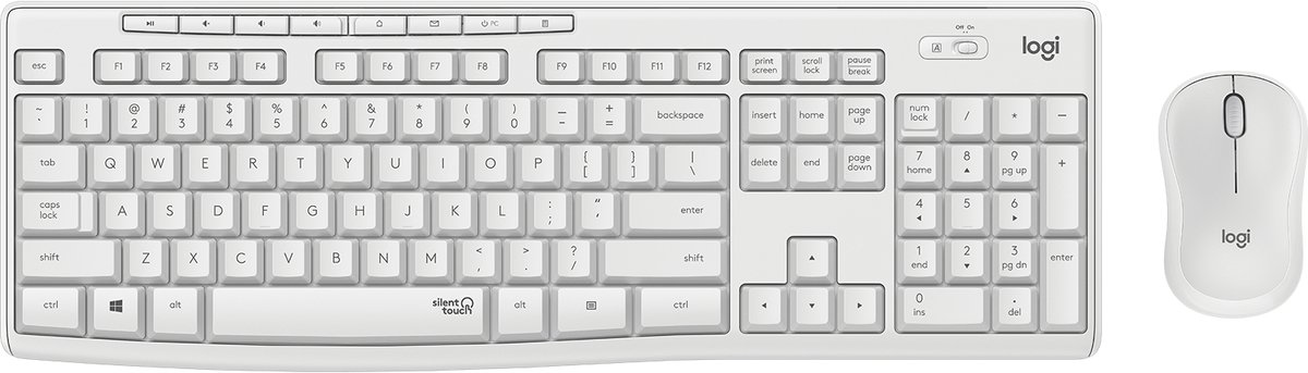 Logitech MK295 Silent - Draadloze muis en toetsenbord - QWERTY Spaans / Wit