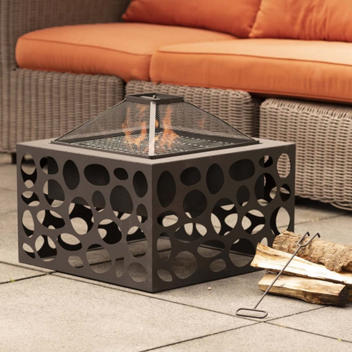 RedFire Mikor Fire Bowl with Grill Grate - Ø 55 cm - Black